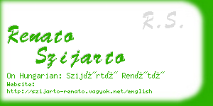 renato szijarto business card